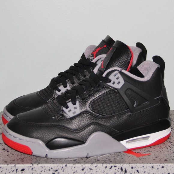 Nike Air Jordan 4 Retro GS Bred Reimagined 6Y Women 7.5 Black - Picture 2 of 6
